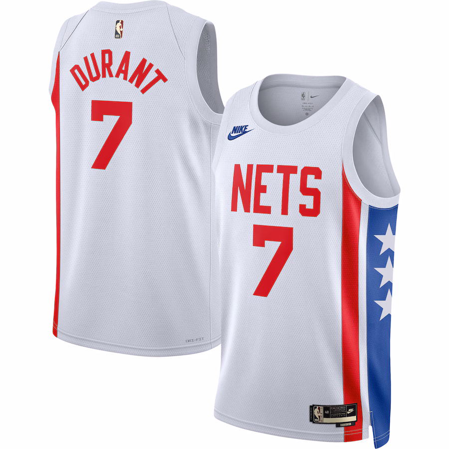 Men's Brooklyn Nets Kevin Durant Nike White Swingman Jersey - Classic Edition - Jersey