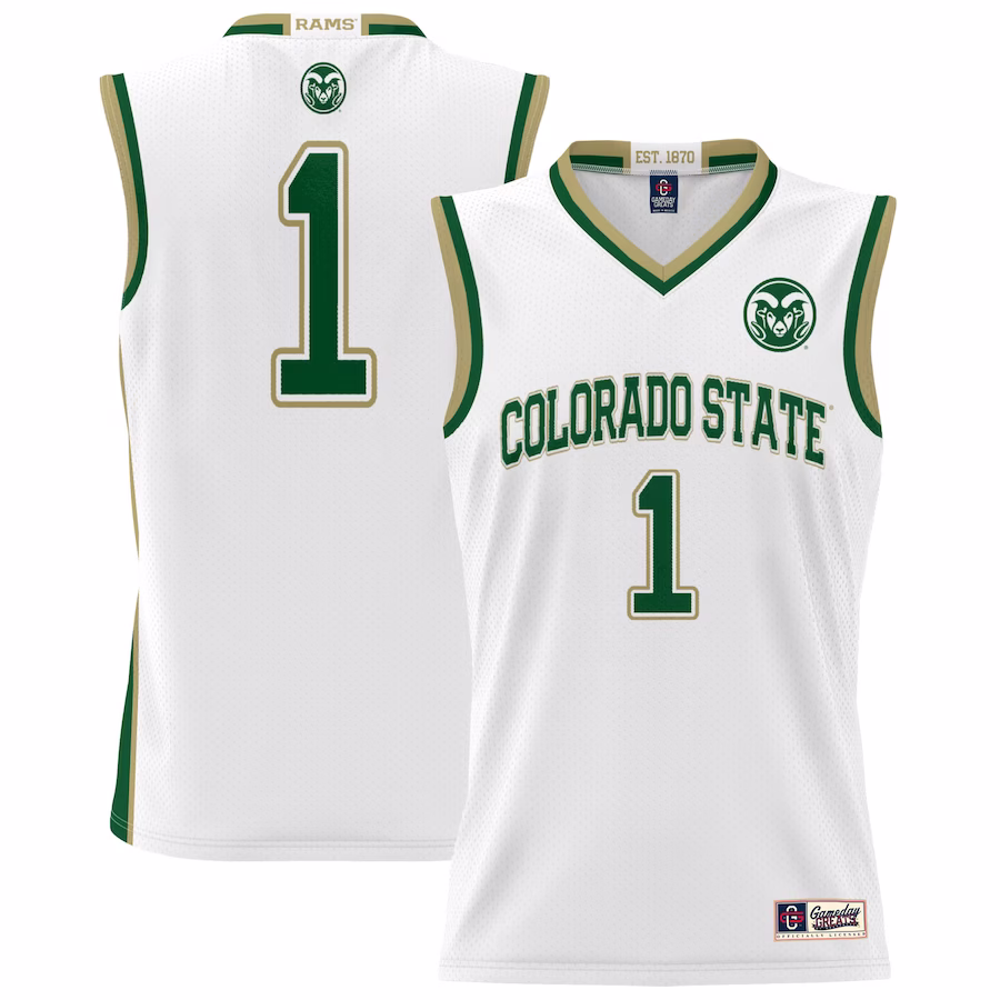 #1 Colorado State Rams GameDay Greats Unisex Lightweight Basketball Jersey - White - Jersey