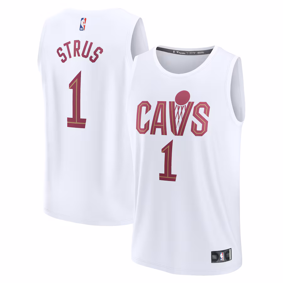 Men's Cleveland Cavaliers Max Strus Fanatics White Fast Break Replica Player Jersey - Association Edition - Jersey