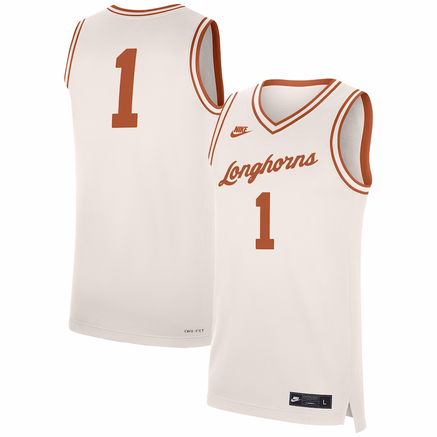 #1 Texas Longhorns Nike Retro Replica Jersey - Natural - Jersey