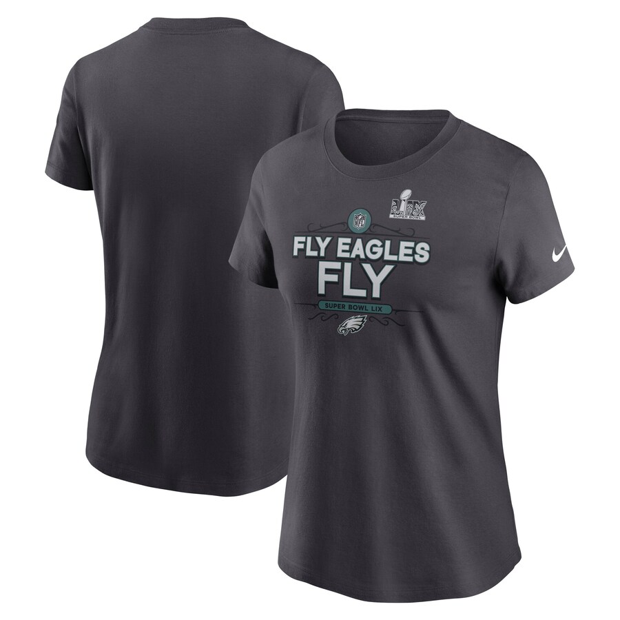 Women's Philadelphia Eagles Nike Anthracite Super Bowl LIX Local T-Shirt - Jersey