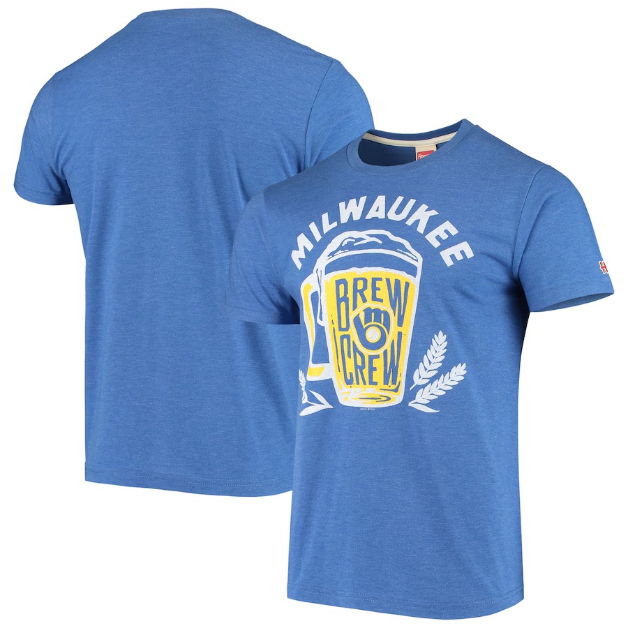 Men's Milwaukee Brewers Royal Hyperlocal Tri-Blend T-Shirt - Jersey