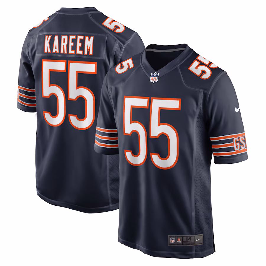 Men's Chicago Bears Khalid Kareem Nike  Navy Team Game Jersey - Jersey