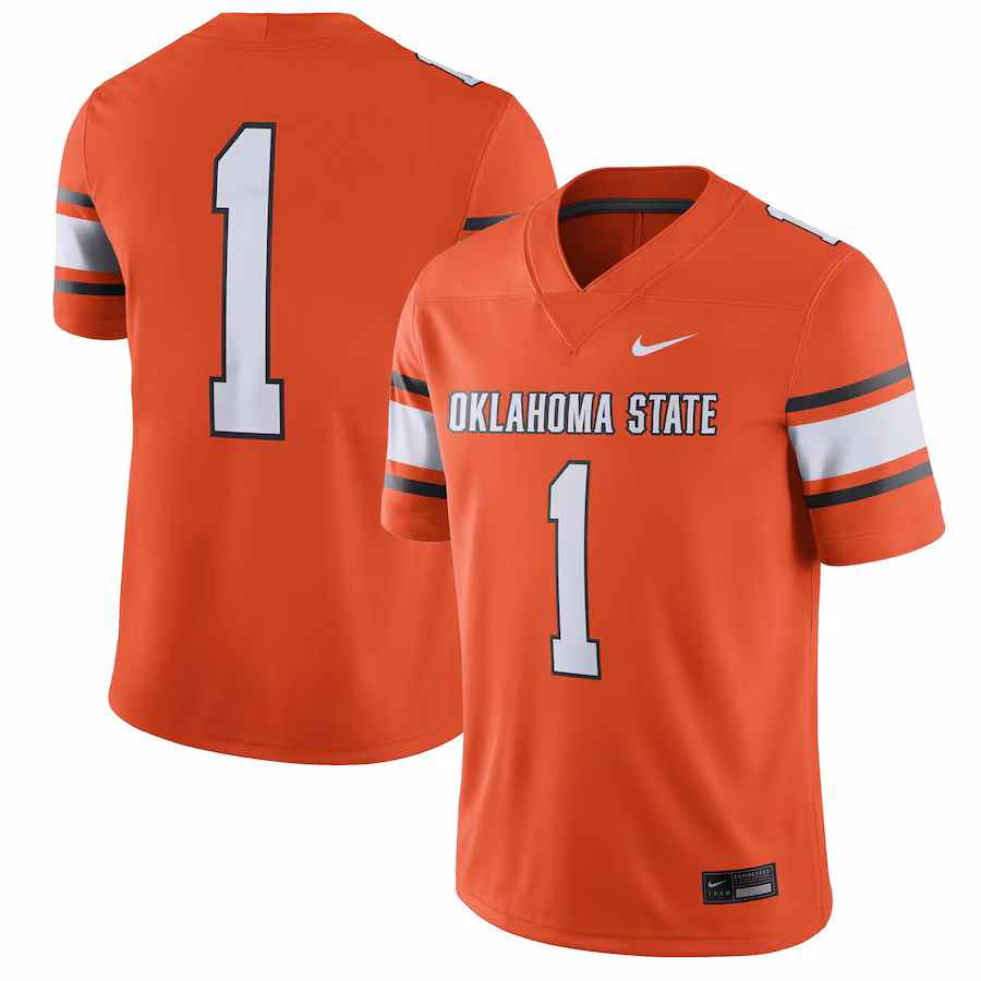 Men's Nike #1 Orange Oklahoma State Cowboys Game Jersey - Jersey