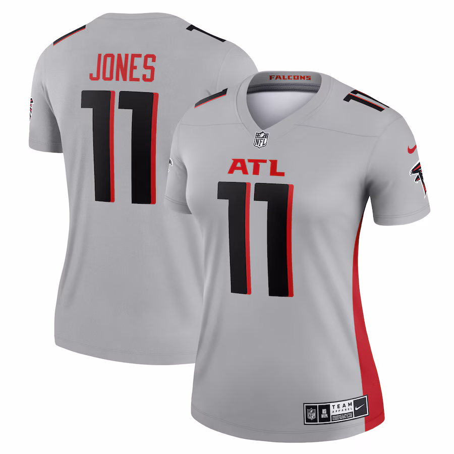 Women's Atlanta Falcons Julio Jones Nike Gray Inverted Legend Player Performance Top - Jersey