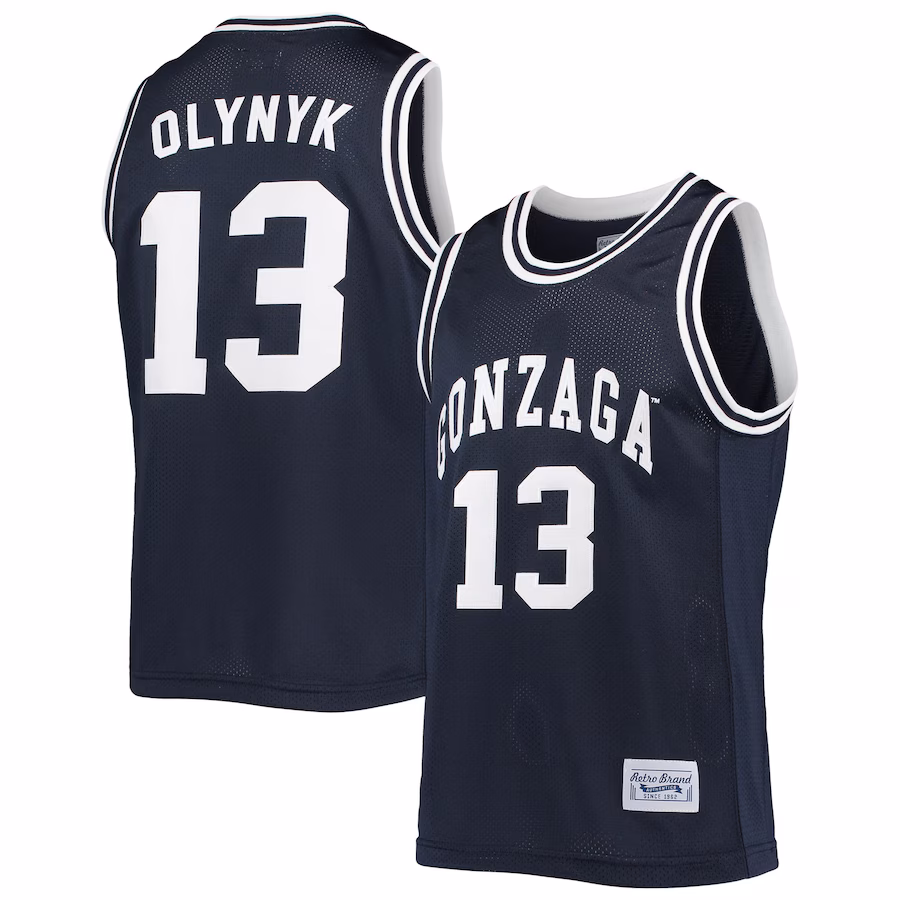 Kelly Olynyk Gonzaga Bulldogs Original Retro Brand Alumni Commemorative Classic Basketball Jersey - Navy - Jersey