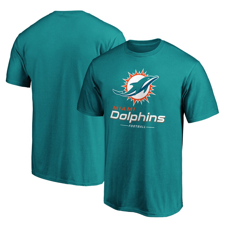 Men's Miami Dolphins  Aqua Team Lockup T-Shirt - Jersey