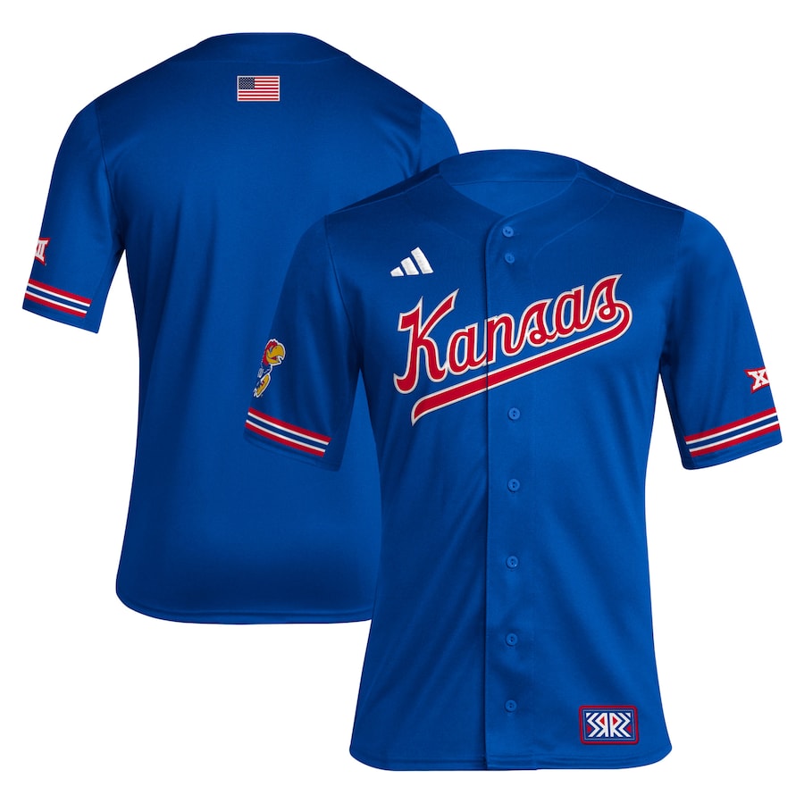Kansas Jayhawks adidas Reverse Retro Replica Baseball Jersey - Royal - Jersey