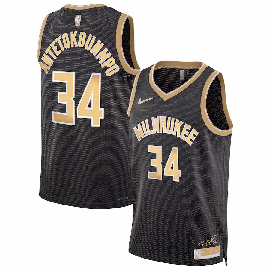 Unisex Milwaukee Bucks Giannis Antetokounmpo Nike Black  Select Series Swingman Jersey - Jersey