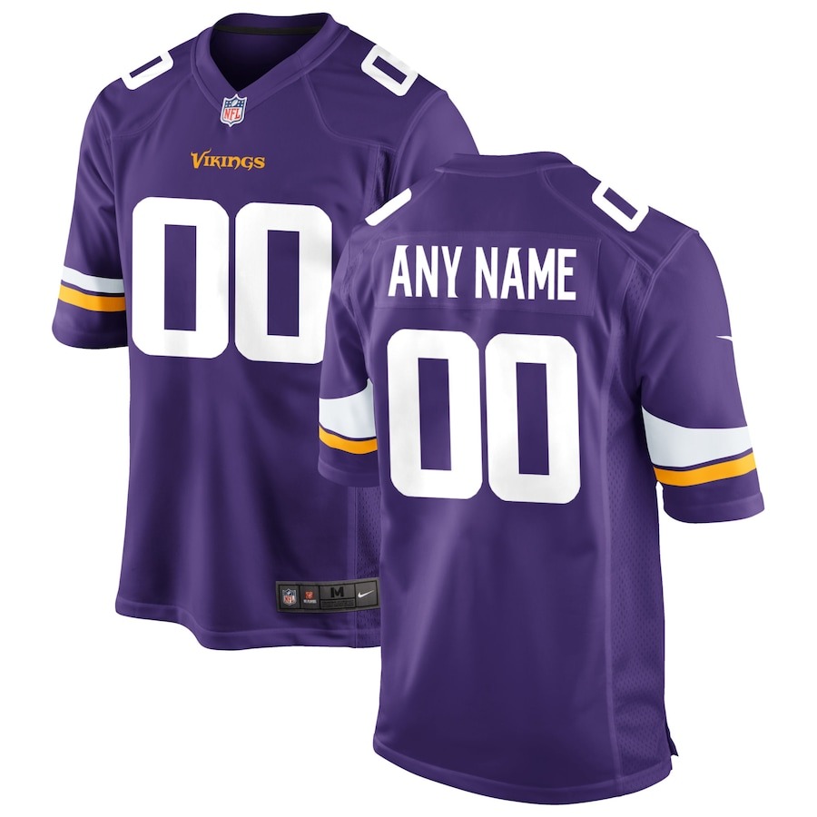 Men's Minnesota Vikings Nike Purple Custom Game Jersey - Jersey