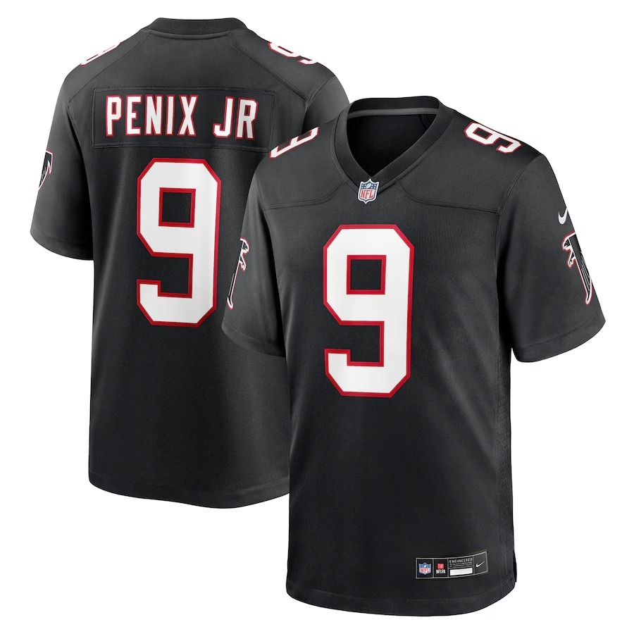 Men's Atlanta Falcons Michael Penix Jr. Nike  Black Throwback Game Jersey - Jersey