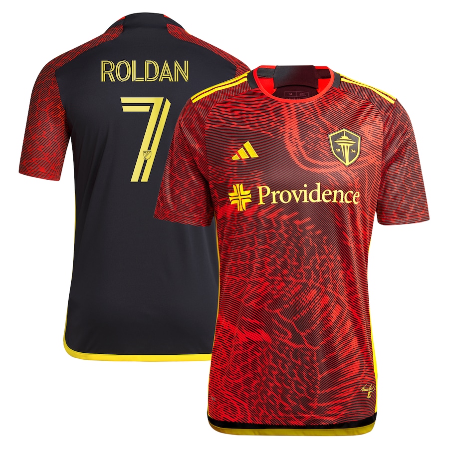 Men's Seattle Sounders FC Cristian Roldan adidas Red 2024 The Bruce Lee Kit Replica Player Jersey - Jersey