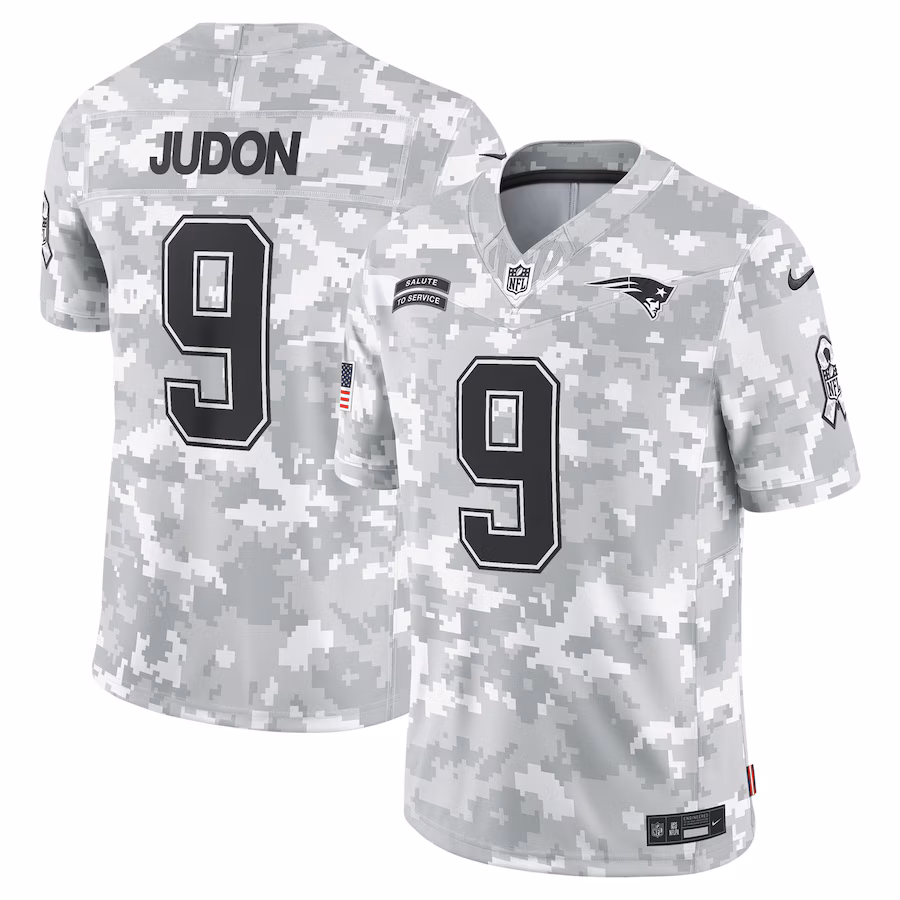 Men's New England Patriots Matthew Judon Nike Arctic Camo 2024 Salute to Service Limited Jersey - Jersey