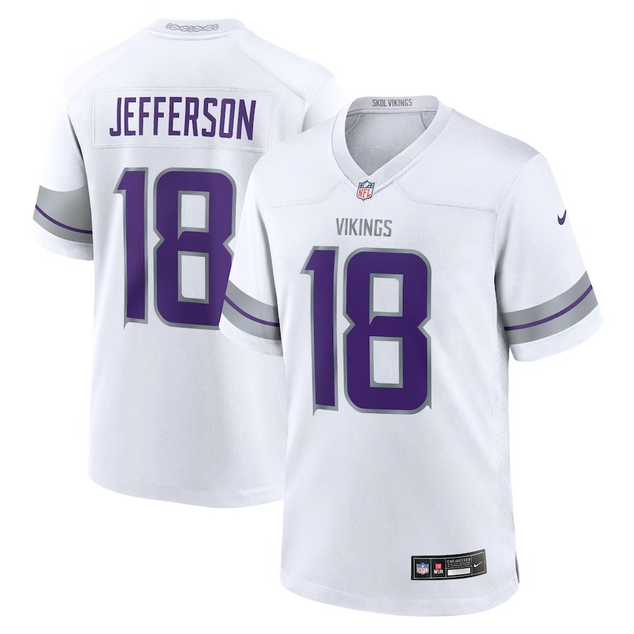 Youth Minnesota Vikings Justin Jefferson Nike White Alternate Game Player Jersey - Jersey