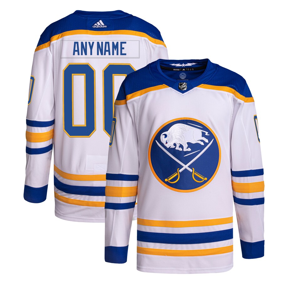 Men's Buffalo Sabres  adidas White Away Authentic Pro Primegreen Custom Jersey - Jersey