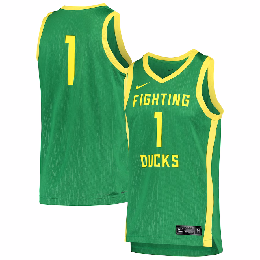 #1 Oregon Ducks Nike Replica Basketball Jersey - Green - Jersey