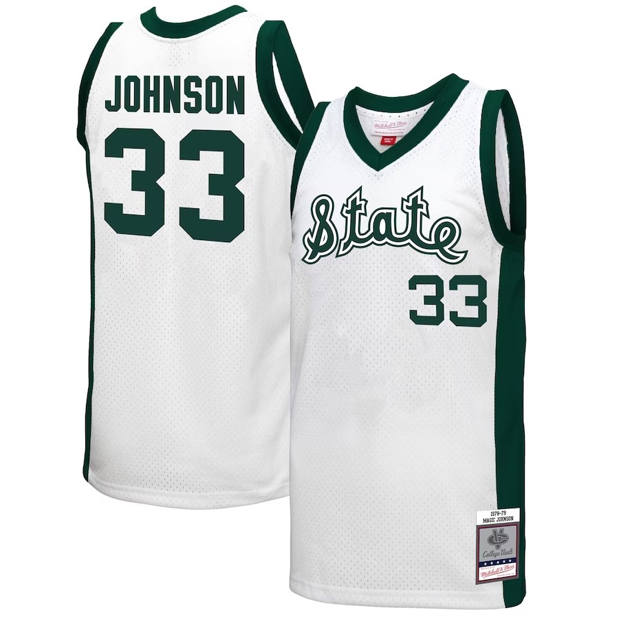 Magic Johnson Michigan State Spartans Mitchell & Ness 1978 Swingman Throwback Jersey - White - Jersey