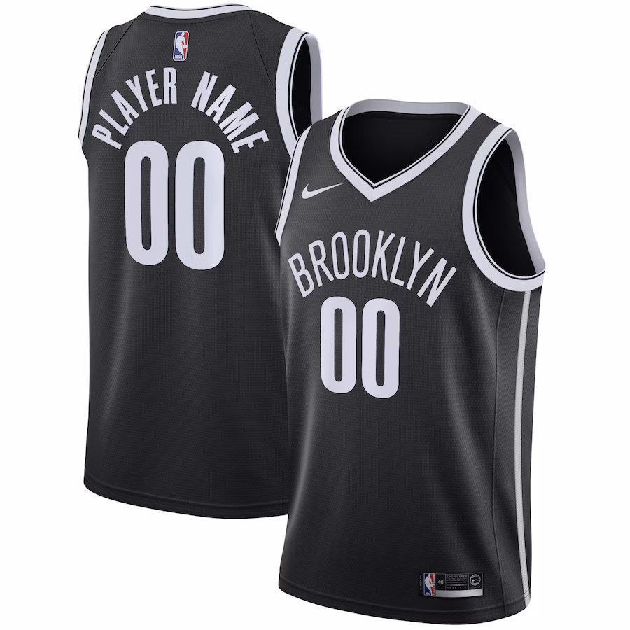 Men's Brooklyn Nets Nike Black 2020/21 Swingman Custom Jersey - Icon Edition - Jersey