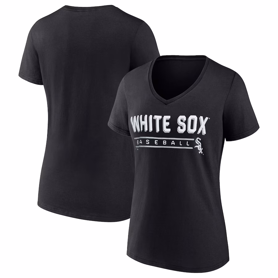 Women's Chicago White Sox Fanatics Black One & Only V-Neck T-Shirt - Jersey