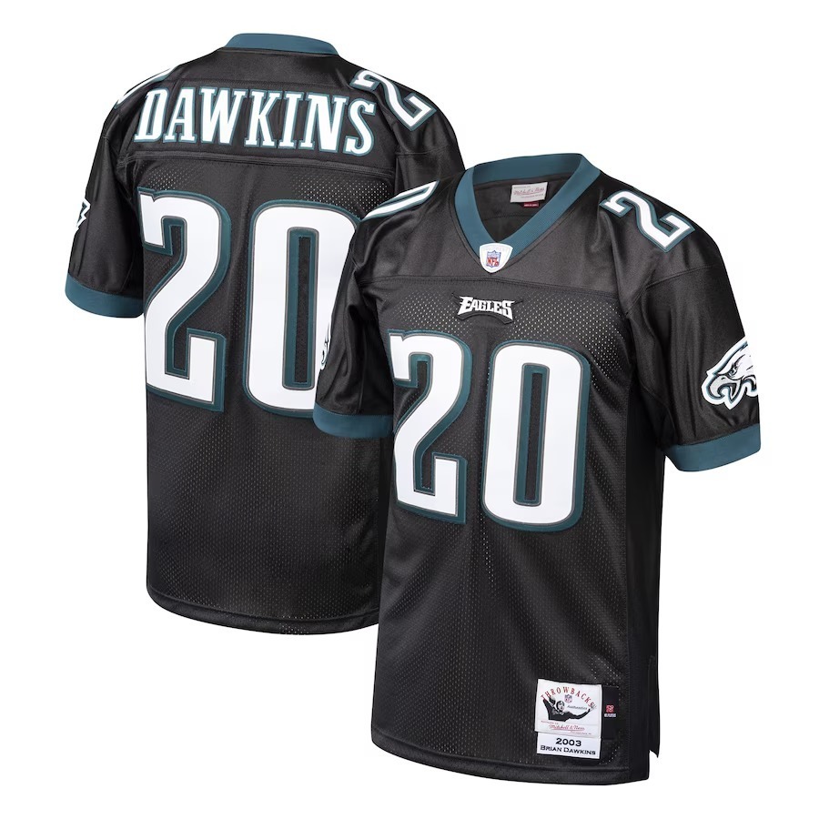 Men's Philadelphia Eagles 2003 Brian Dawkins Mitchell & Ness Black Authentic Throwback Retired Player Jersey - Jersey