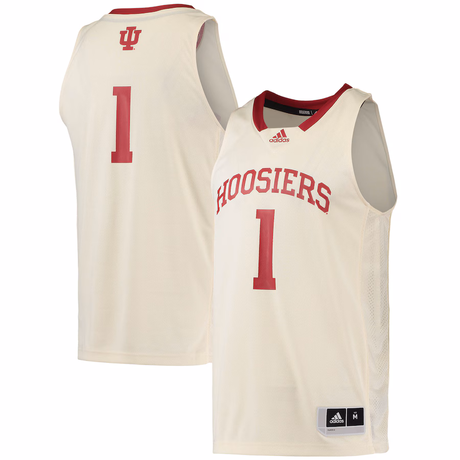 Men's adidas #1 Cream Indiana Hoosiers Swingman Basketball Jersey - Jersey