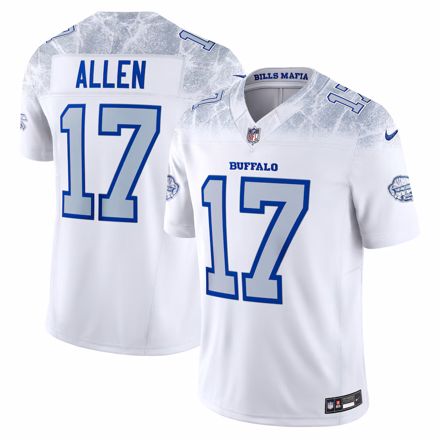 Men's Buffalo Bills Josh Allen Nike White 2025 Rivalries Collection Limited Jersey - Jersey