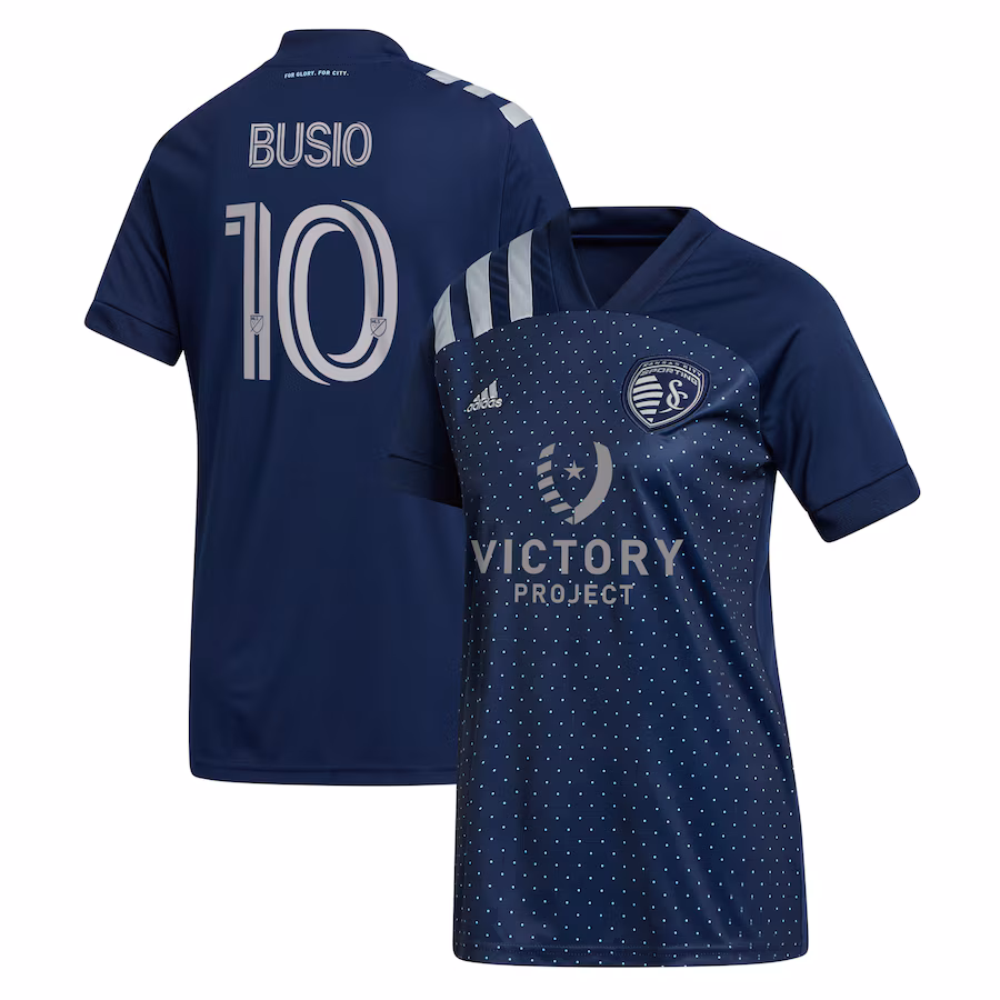 Women's Sporting Kansas City Gianluca Busio adidas Blue 2021 Secondary Replica Player Jersey - Jersey