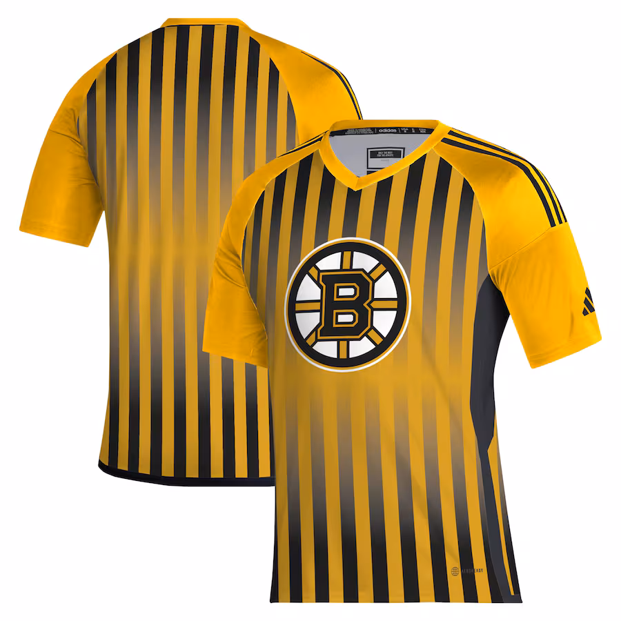 Men's Boston Bruins adidas Gold AEROREADY Raglan Soccer Top - Jersey