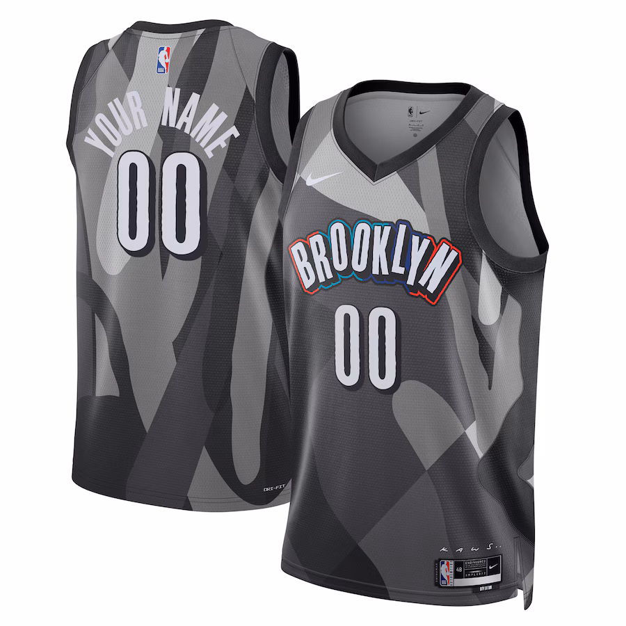 Unisex Brooklyn Nets Nike Gray 2024/25 Custom Swingman Jersey - City Edition - Jersey