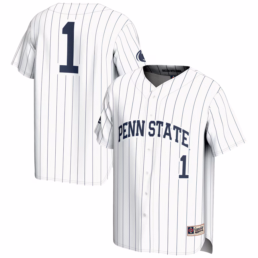 Men's GameDay Greats #1 White Penn State Nittany Lions Lightweight Baseball Fashion Jersey - Jersey