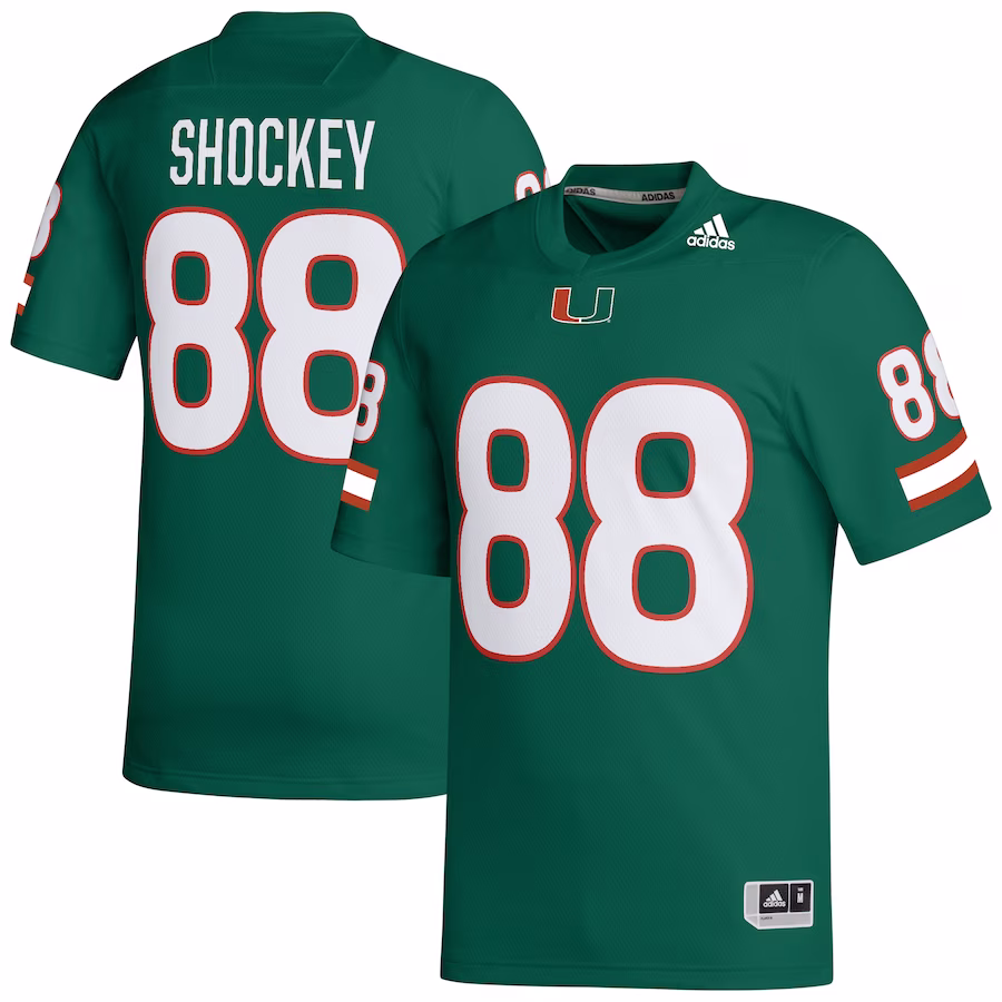 Jeremy Shockey Miami Hurricanes adidas Retired Football Player Jersey - Green - Jersey
