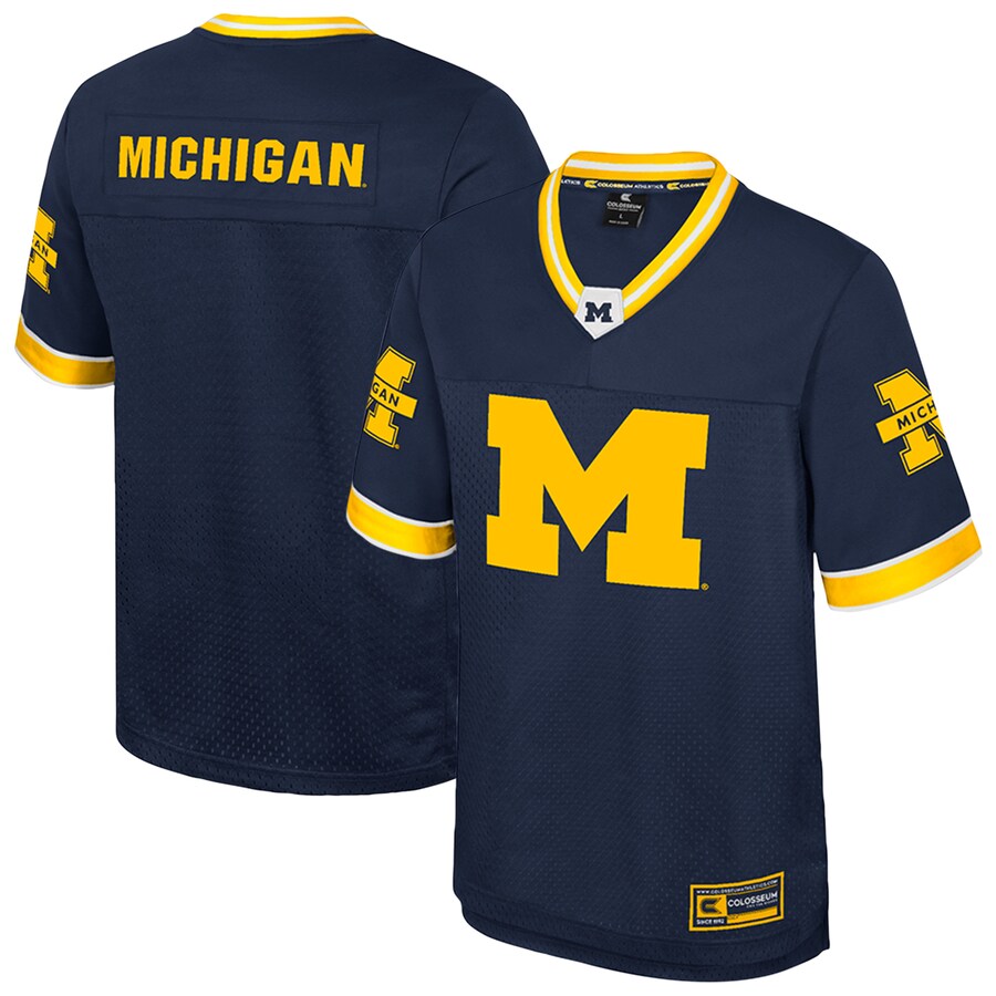 Men's Colosseum  Navy Michigan Wolverines Nothing But The Hits Football Jersey - Jersey