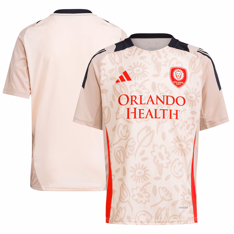 Youth Orlando City SC adidas Brown 2024 One Planet Pre-Match Top - Jersey