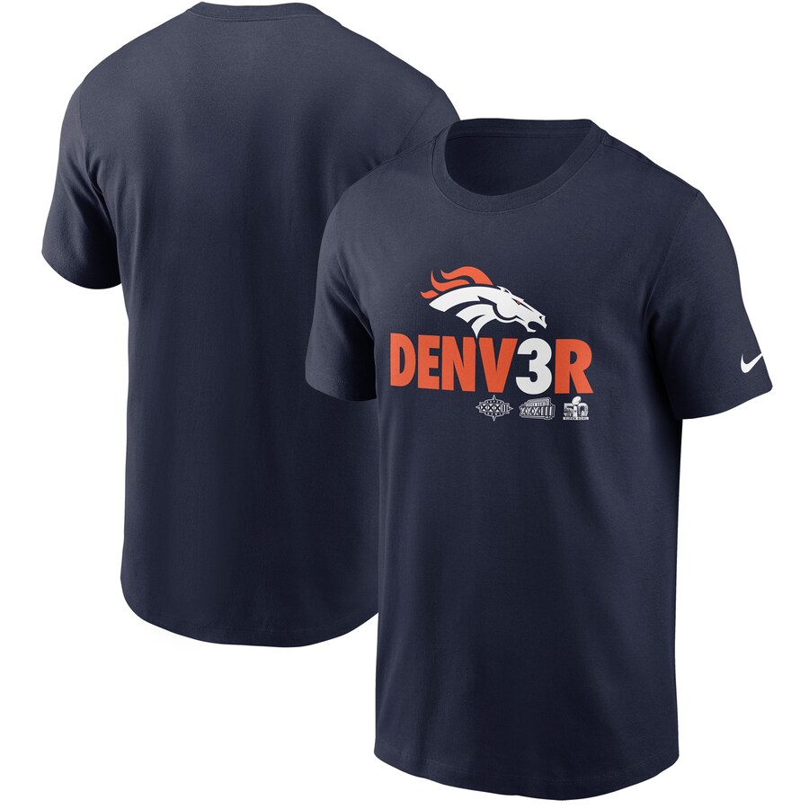 Men's Denver Broncos Nike Navy Hometown Collection Denv3r T-Shirt - Jersey