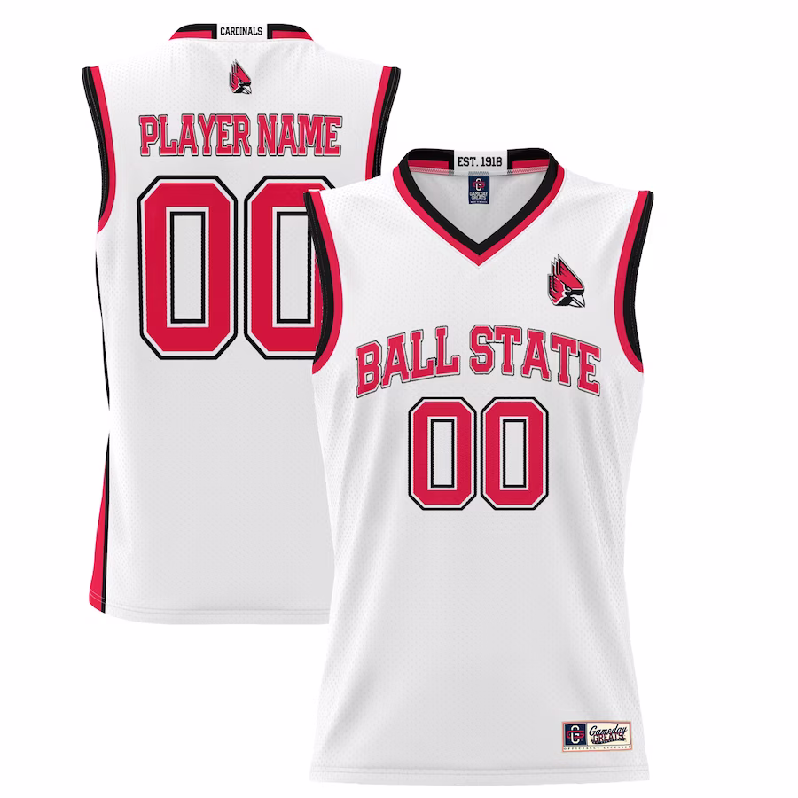 Ball State Cardinals GameDay Greats Unisex  Lightweight NIL Pick-A-Player Basketball Jersey - White - Jersey