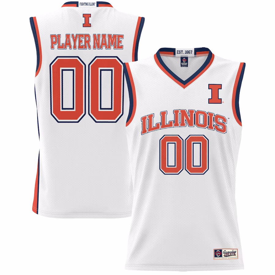 Illinois Fighting Illini GameDay Greats Youth NIL Pick-A-Player Men's Lightweight Basketball Jersey - White - Jersey