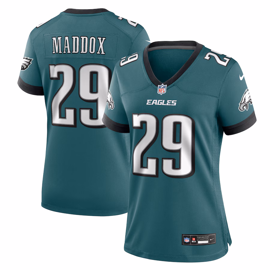 Women's Philadelphia Eagles Avonte Maddox Nike Midnight Green Team Game Jersey - Jersey
