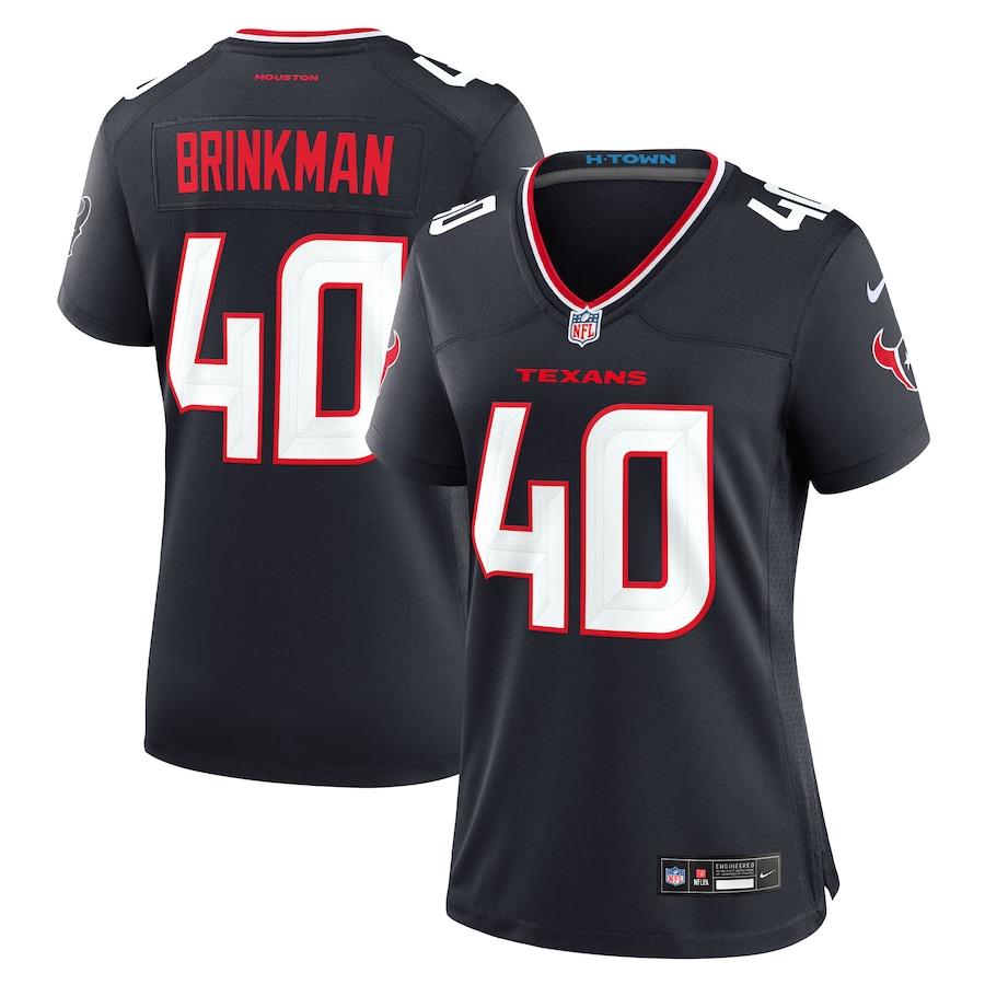 Women's Houston Texans Austin Brinkman Nike Navy Team Game Jersey - Jersey