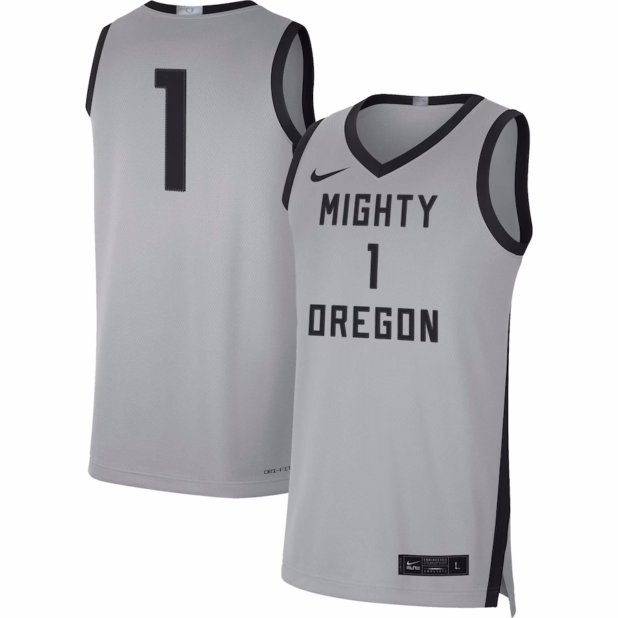 #1 Oregon Ducks Nike Limited Basketball Jersey - Gray/Black - Jersey