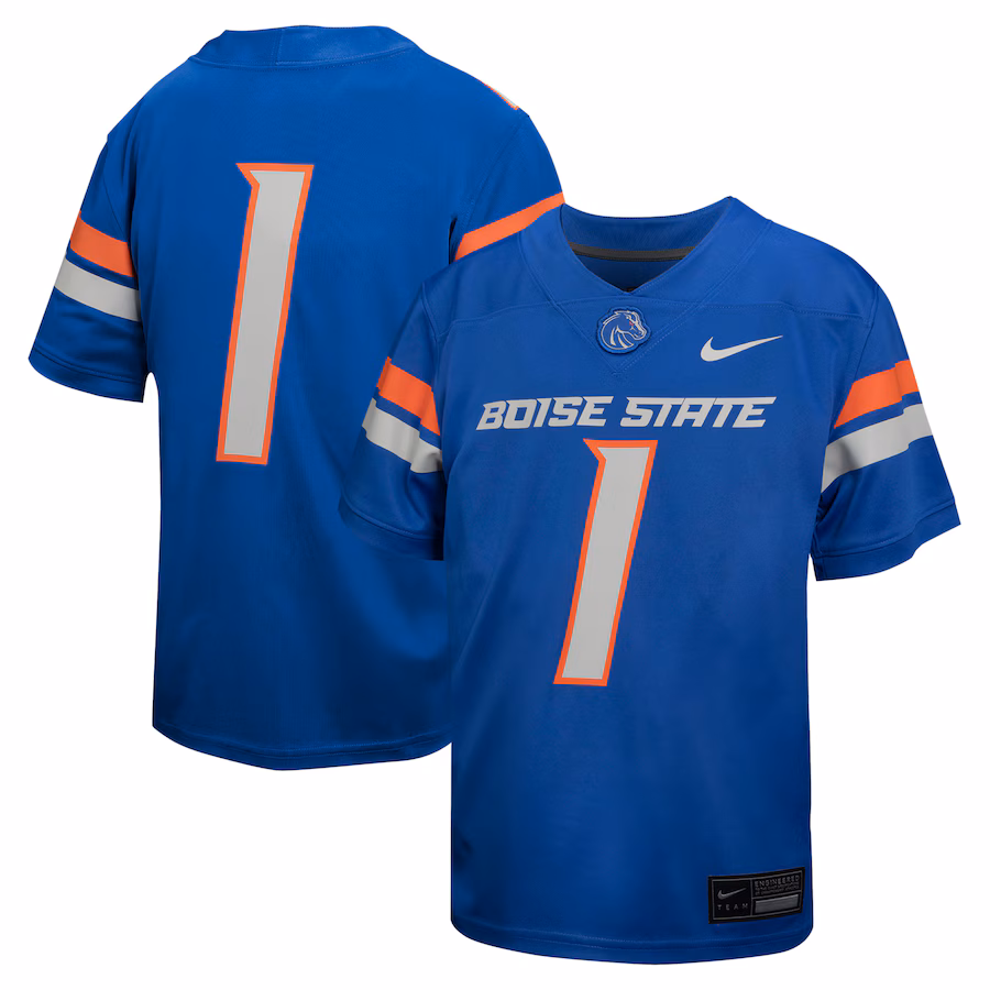 Youth Nike #1 Royal Boise State Broncos Untouchable Football Jersey - Jersey
