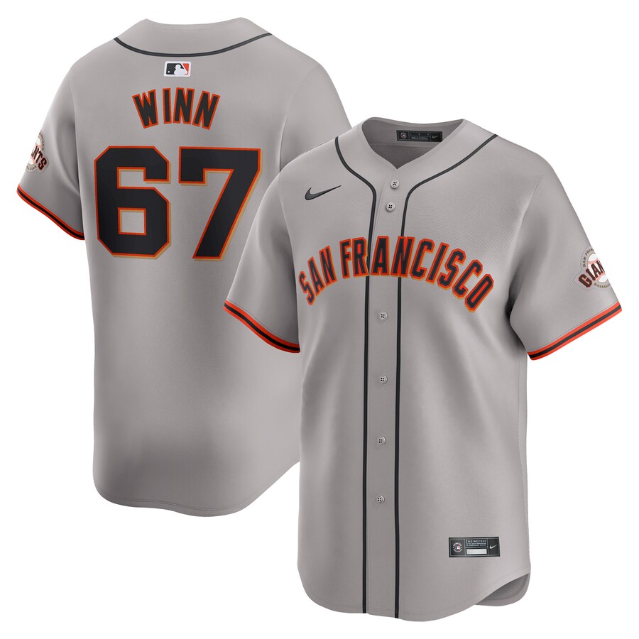 Men's San Francisco Giants Keaton Winn Nike Gray Away Limited Player Jersey - Jersey