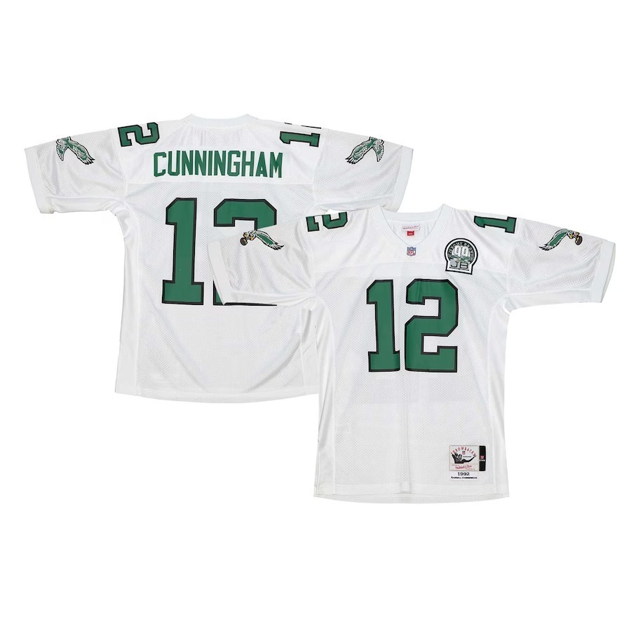 Men's Philadelphia Eagles 1992 Randall Cunningham Mitchell & Ness White Authentic Throwback Retired Player Jersey - Jersey