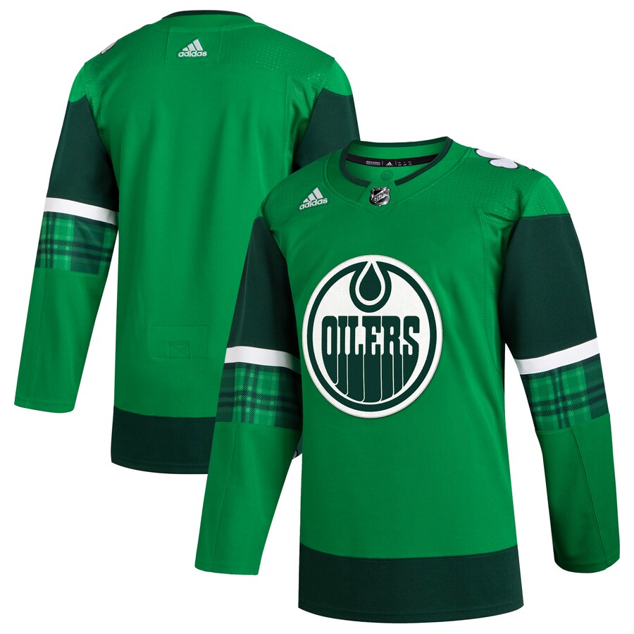 Men's Edmonton Oilers  adidas Kelly Green 2023 St. Patrick's Day Primegreen Authentic Jersey - Jersey