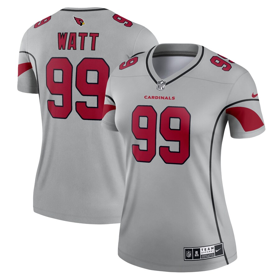 Women's Arizona Cardinals J.J. Watt Nike Gray Inverted Legend Jersey - Jersey