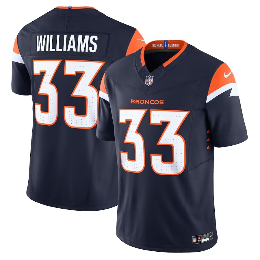 Men's Denver Broncos Javonte Williams Nike Navy Mile High Collection Vapor F.U.S.E. Limited Jersey - Jersey