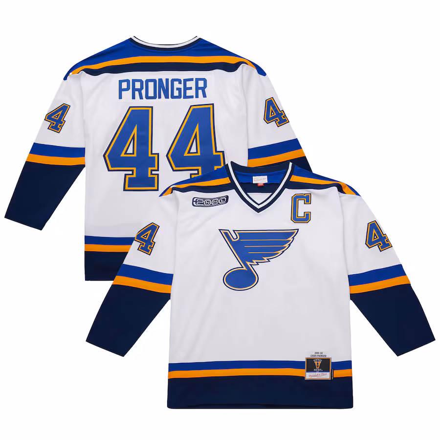 Men's St. Louis Blues Chris Pronger White 1999-00 Power Play Jersey - Jersey