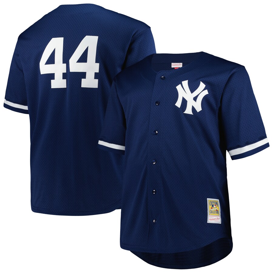 Men's New York Yankees Reggie Jackson Mitchell & Ness Navy Big & Tall Cooperstown Collection Mesh Batting Practice Jersey - Jersey