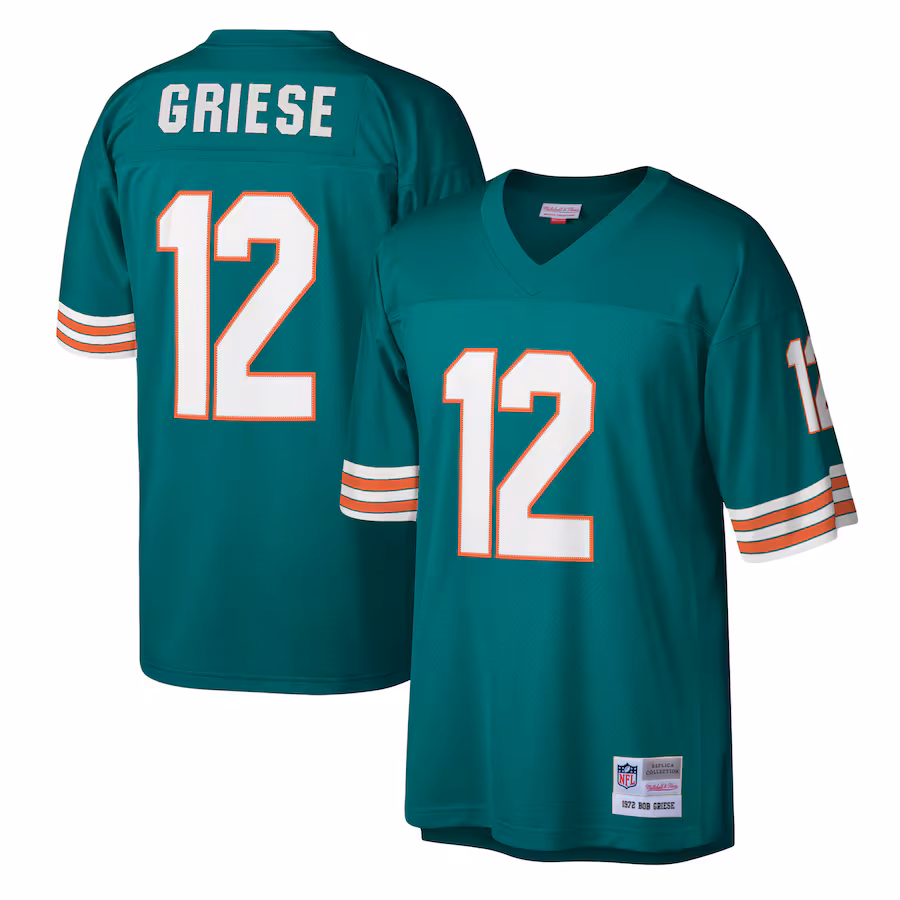 Men's Miami Dolphins Bob Griese Mitchell & Ness Aqua Legacy Replica Jersey - Jersey