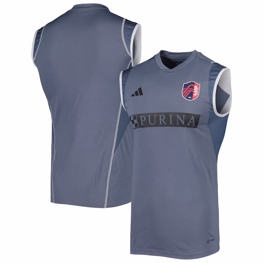 Men's St. Louis City SC adidas Gray 2023 On-Field Sleeveless Training Jersey - Jersey