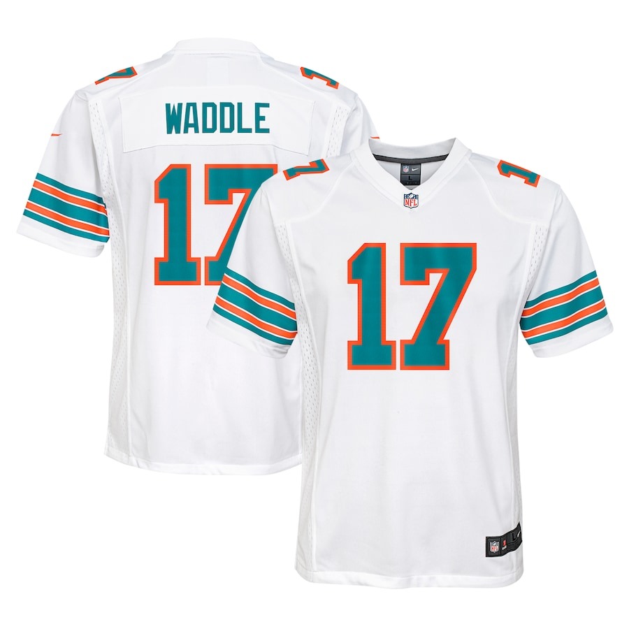 Youth Miami Dolphins Jaylen Waddle Nike White Alternate Player Game Jersey - Jersey
